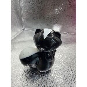 Vintage Avon Cute "SNIFFY" Skunk Bottle Animal perfume Black pink rose Rare